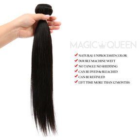 Unprocessed 100% Virgin Human Hair Brazilian Bundle Hair Weave Natural Straight