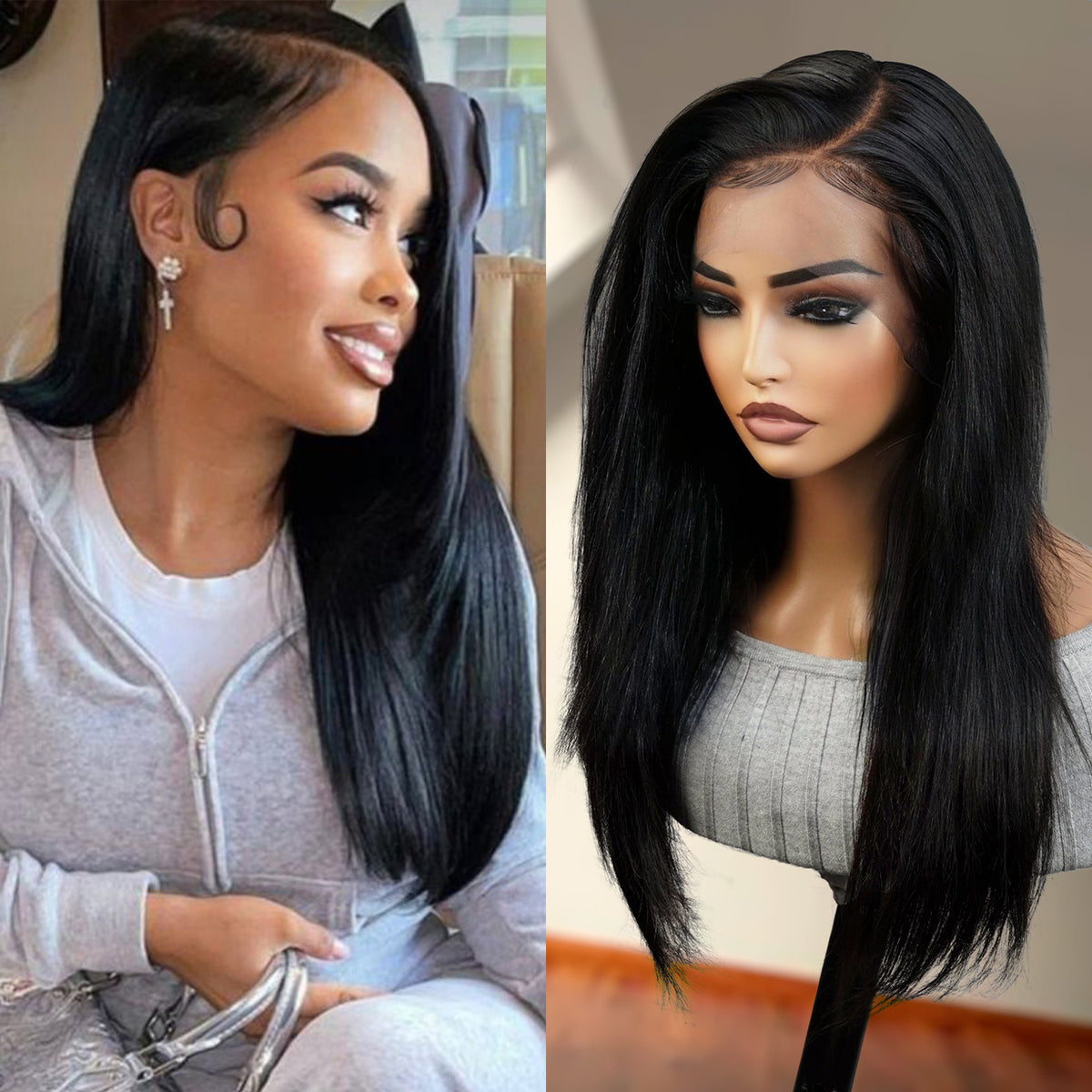 100% Brazilian Virgin Remi Human Hair 360 Lace Frontal Wig Straight 20"