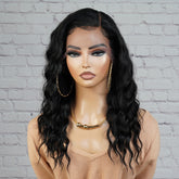 Brazilian Virgin Remi Human Hair 100% Hand Tied Full Lace 360 Lace Frontal Wig Loose Deep Wave 16"