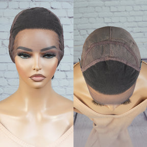 Brazilian Virgin Remi Human Hair 100% Hand Tied Full Lace 360 Lace Frontal Wig Straight 16"