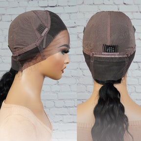 Brazilian Virgin Remi Human Hair 100% Hand Tied Full Lace 360 Lace Frontal Wig Straight 16"