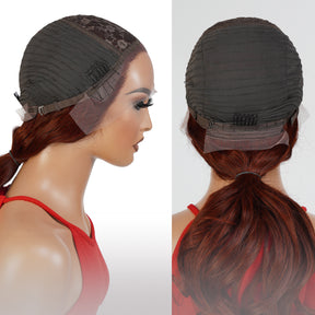 This wig is wearable right out the box so you don’t need to know a lot about wig styling to wear the T part, It is a salon-quality that doesn't require any further steps. Just wear and go, Natural Looking, Soft, Heathly, Tangle Free & No Shedding, Low maintenance hair style, Pre-colored in Copper brown by expert.