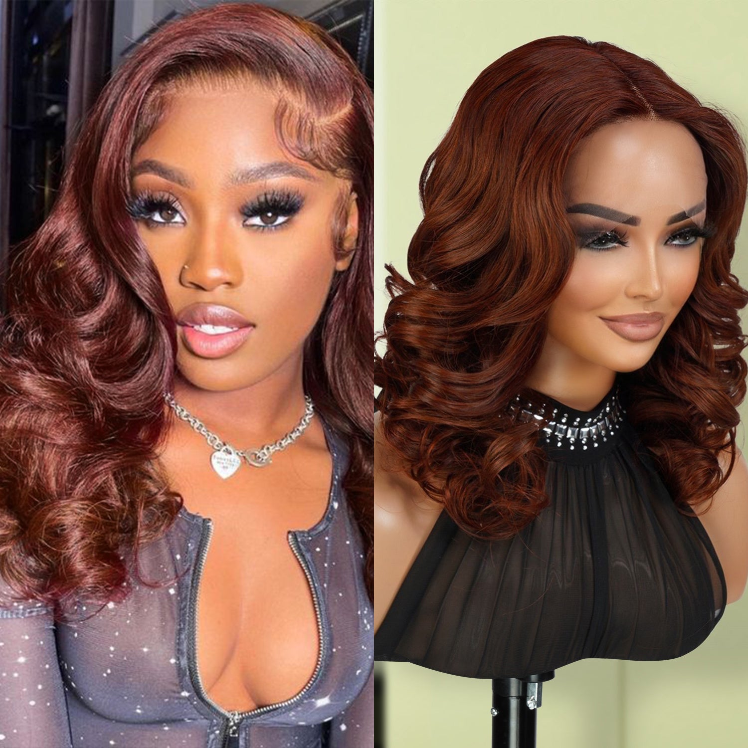 This wig is wearable right out the box so you don’t need to know a lot about wig styling to wear the T part, It is a salon-quality that doesn't require any further steps. Just wear and go, Natural Looking, Soft, Heathly, Tangle Free & No Shedding, Low maintenance hair style, Pre-colored in Copper brown by expert.
