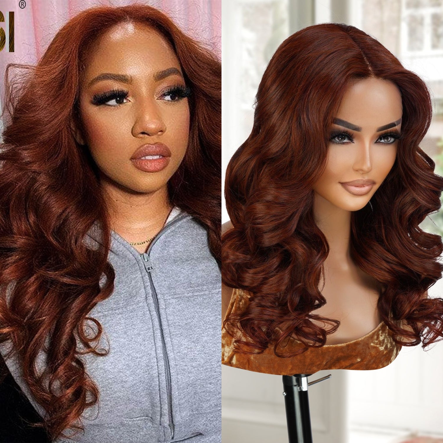 This wig is wearable right out the box so you don’t need to know a lot about wig styling to wear the T part, It is a salon-quality that doesn't require any further steps. Just wear and go, Natural Looking, Soft, Heathly, Tangle Free & No Shedding, Low maintenance hair style, Pre-colored in Copper brown by expert.