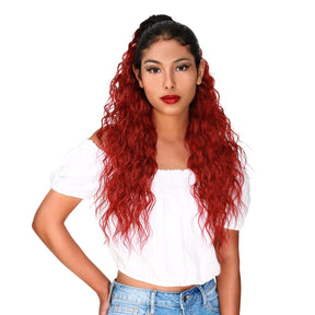 Instant Glitz Synthetic Drawstring Ponytail Crimp Wave 28"