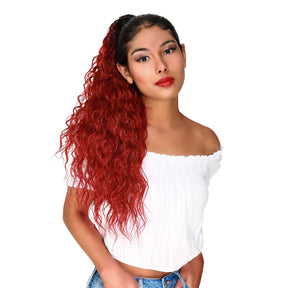 Instant Glitz Synthetic Drawstring Ponytail Crimp Wave 28"
