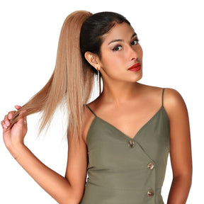 Instant Glitz Synthetic Drawstring Ponytail Straight 18"