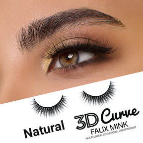 Instant Fab 3D Curve Faux Mink Eyelashes (Natural)