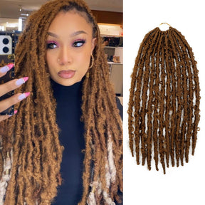 Authentic Synthetic Hair Pre-Looped Natural Butterfly Locs 18"