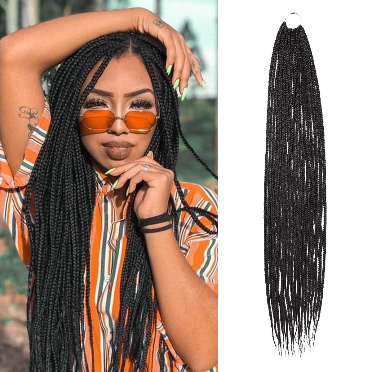 Nodzoku Loop.”Braid” #ORANGE Amazon.com : SOKU Braiding Hair Pre Stretched 24