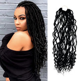Authentic Synthetic Hair Pre-Looped Distressed Locs Curly Tips 22"