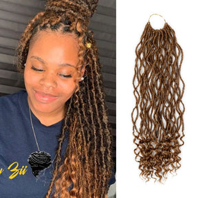 Authentic Synthetic Hair Pre-Looped Distressed Locs Curly Tips 22"