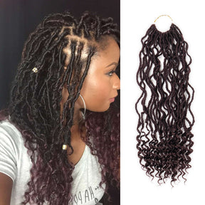 Authentic Synthetic Hair Pre-Looped Distressed Locs Curly Tips 22"