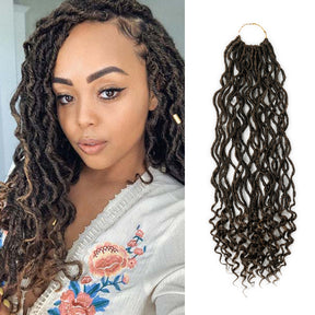 Authentic Synthetic Hair Pre-Looped Distressed Locs Curly Tips 22"