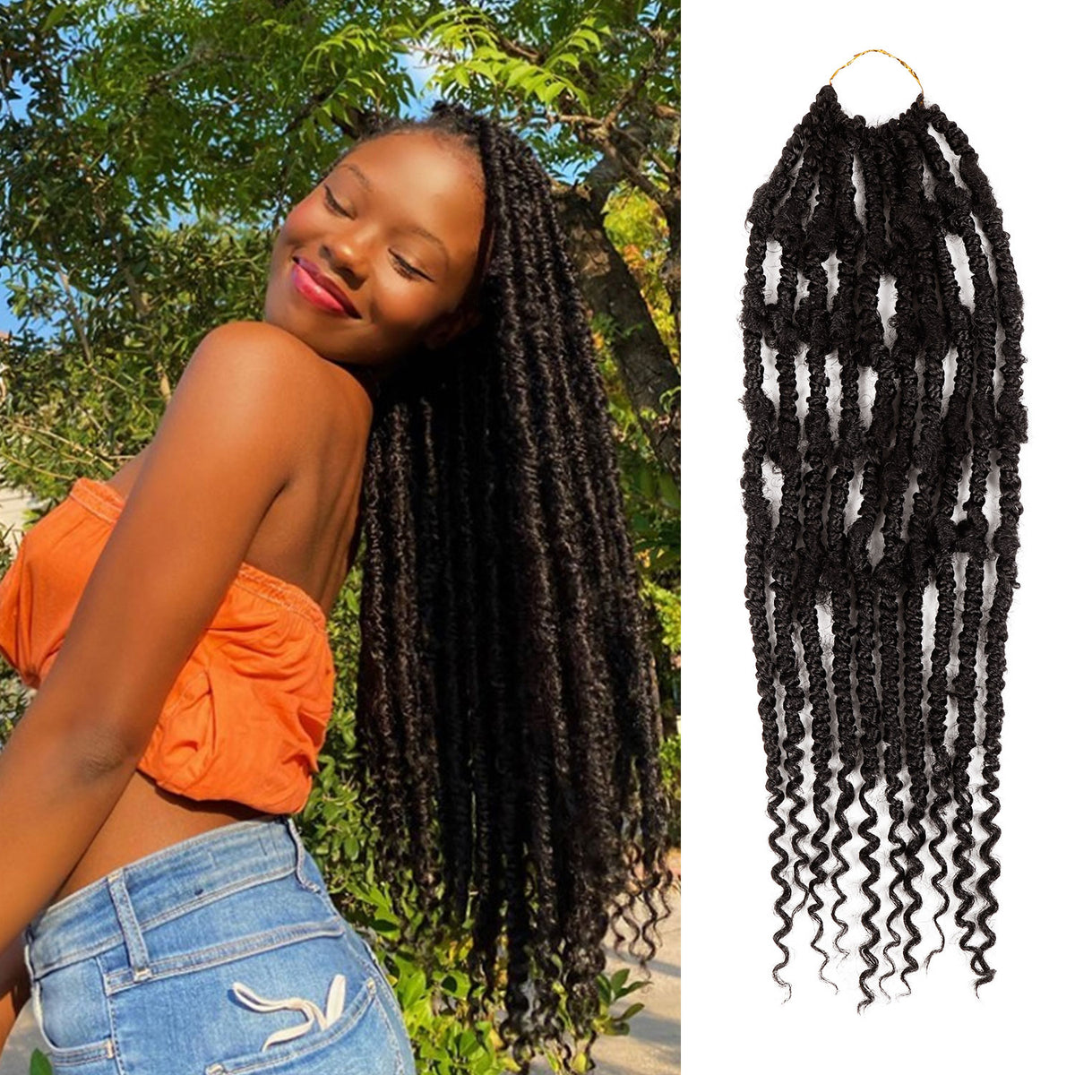 Authentic Synthetic Hair Pre-Looped Distressed Rebel Locs 24"