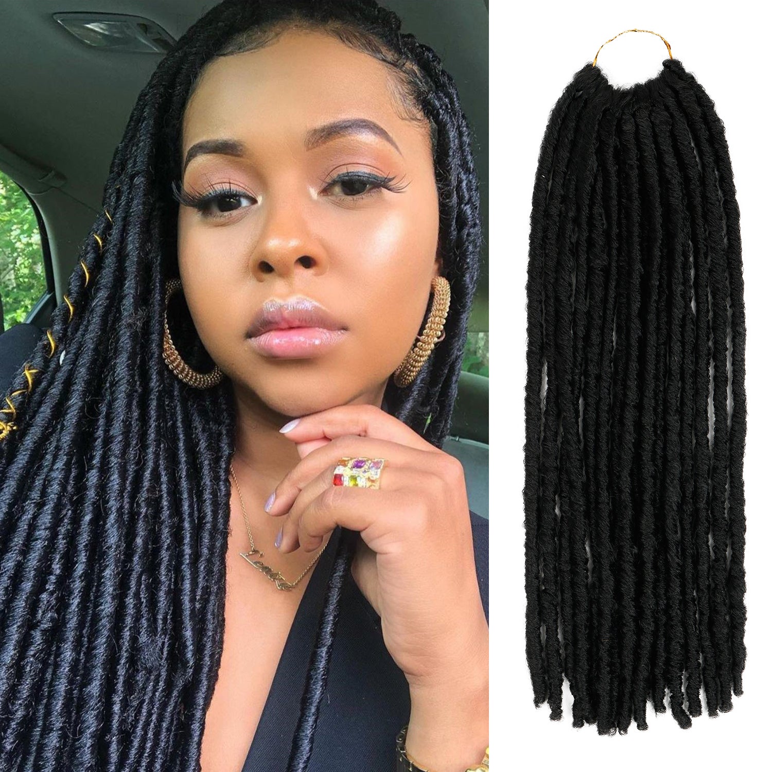 Authentic Synthetic Hair Pre-Looped U Loc Dreadloc Straight 18"