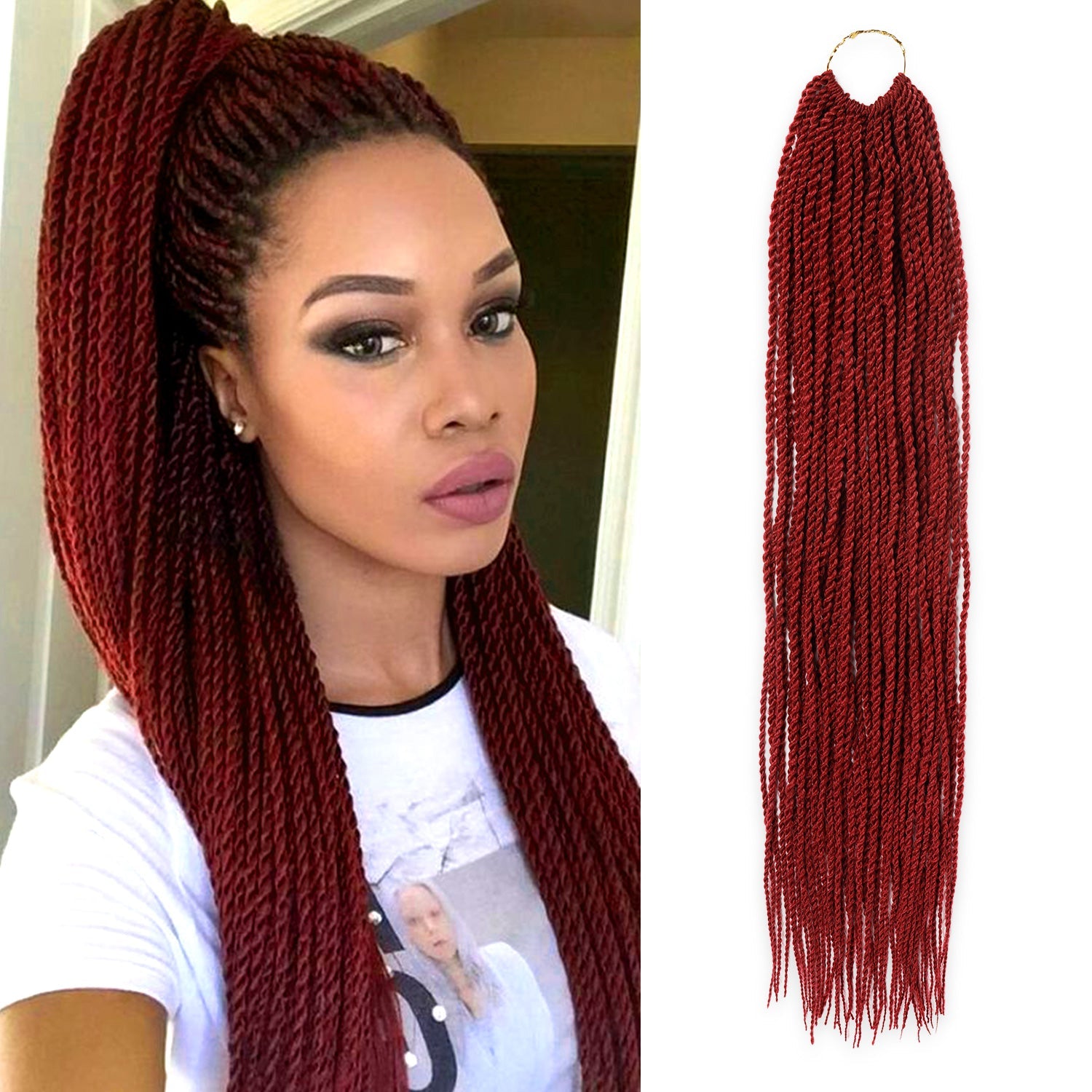 Authentic Synthetic Hair Pre-Looped Senegalese Twist Braid 22"