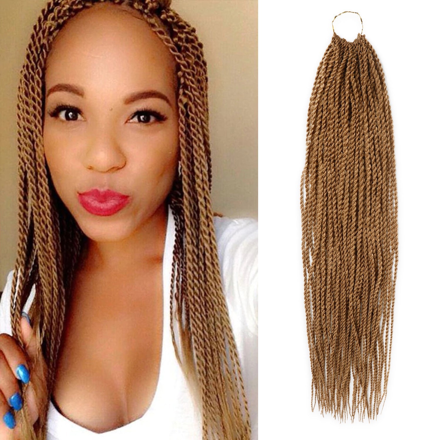 Authentic Synthetic Hair Pre-Looped Senegalese Twist Braid 22"