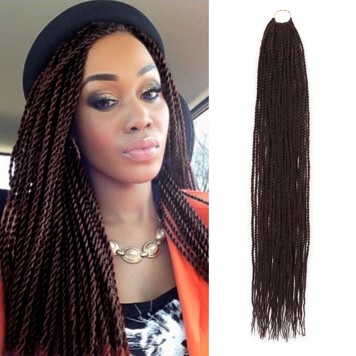 Authentic Synthetic Hair Crochet Braid Pre-Looped Senegalese Twist Braid 32"