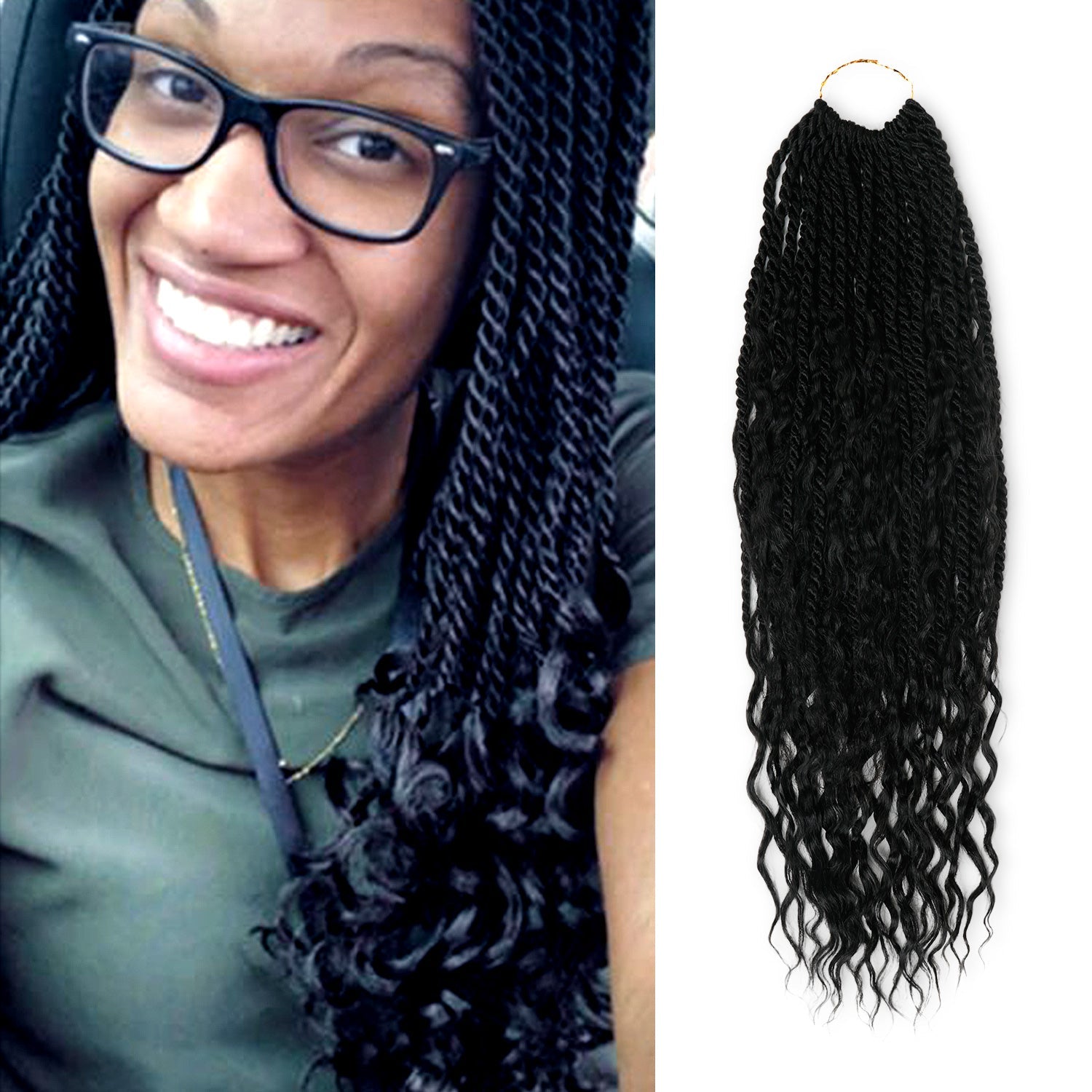 Authentic Synthetic Hair Pre-Looped Boho Goddess Senegalese Twist 24"