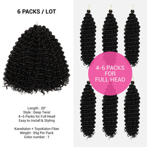 Authentic Synthetic Hair Crochet Braids Deep Twist 20"