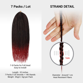 Authentic Crochet Braid Pre-Looped Box Braid 32"