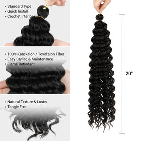 Authentic Synthetic Hair Crochet Braids Deep Twist 20"