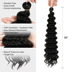 Authentic Synthetic Hair Crochet Braids Ripple Deep 20"