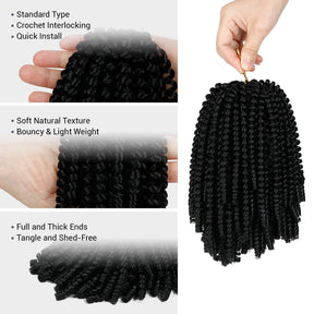 Authentic Synthetic Hair Crochet Braids Passion Spring Twist 8"