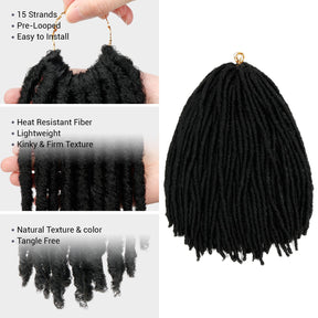Authentic Synthetic Hair Pre-Looped U Loc Dreadloc Straight 18"
