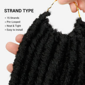 Authentic Synthetic Hair Pre-Looped U Loc Dreadloc Straight 12"