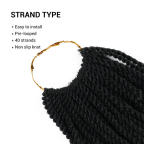 Authentic Synthetic Hair Pre-Looped Senegalese Twist Braid 22"
