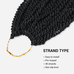 Authentic Synthetic Hair Crochet Braid Pre-Looped Senegalese Twist Braid 32"