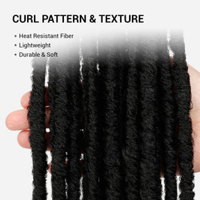 Authentic Synthetic Hair Pre-Looped U Loc Dreadloc Straight 18"
