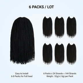 Authentic Synthetic Hair Crochet Braid Pre-Looped Box Braid 12"