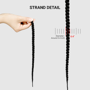 Authentic Synthetic Hair Crochet Braid Pre-Looped Box Braid 12"