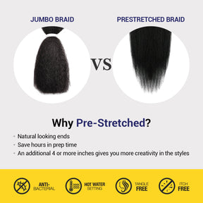 Authentic Crochet Braid B-Easy Pre-Stretched Braid 26" (EZ Braid)
