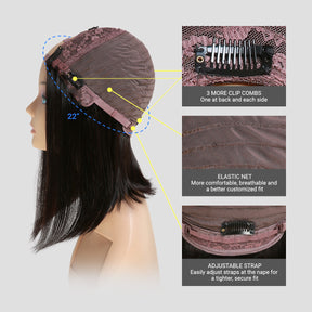 Diva Queen Virgin 100% Human Hair U-Part Clip Wig Kinky Straight 16"