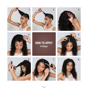 Diva Queen Virgin Human Hair U-Part Clip Wig Water Wave 16"
