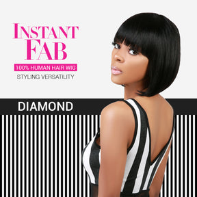 100% human hair bob wig, diamond wig, bob with bang wig