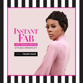 Human Hair, Wig, Short, Finger Wave, Pixie