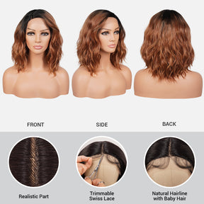 Elevate your look with our stunning loose wave bob wig! Made with high-quality heat-resistant fibers, it features a side deep part lace front design for a natural-looking hairline. The curly wavy style adds volume, while the 14-inch length and bob cut offer a trendy touch. Perfect for black women, this versatile wig is a must-have. Shop now for ultimate style and versatility!