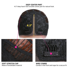 Elevate your look with our stunning loose wave bob wig! Made with high-quality heat-resistant fibers, it features a side deep part lace front design for a natural-looking hairline. The curly wavy style adds volume, while the 14-inch length and bob cut offer a trendy touch. Perfect for black women, this versatile wig is a must-have. Shop now for ultimate style and versatility!